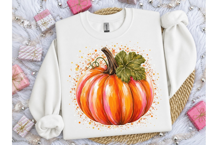 Watercolor Pumpkin PNG Fall Sublimation