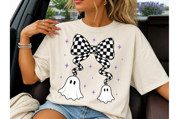 Ghost Bow Halloween PNG Shirt Design