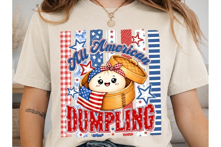 All American Dumpling PNG Shirt Design example image 1