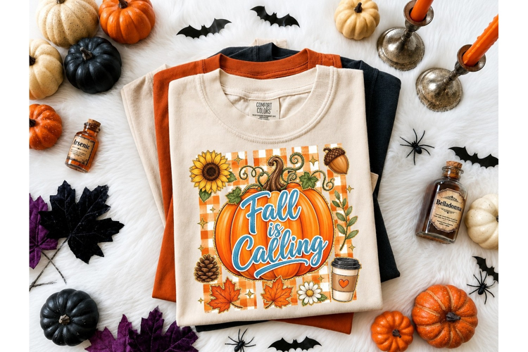 Fall Is Calling Pumpkin PNG Graphic Tee