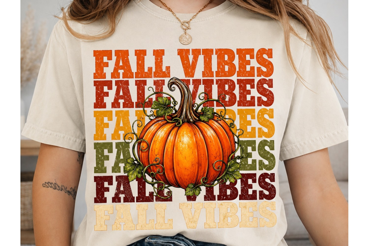 Fall Vibes Pumpkin PNG Shirt Design