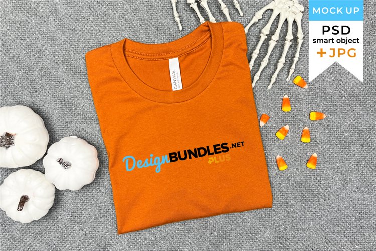 Halloween mockup folded tshirt | Folded shirt mockup