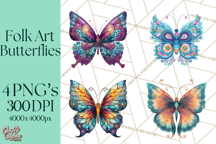 Enchanted Folk Art Butterfly Clipart PNG, Fariytale Cottage