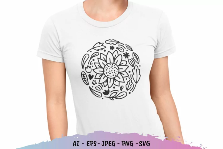Folk Art Flower SVG File