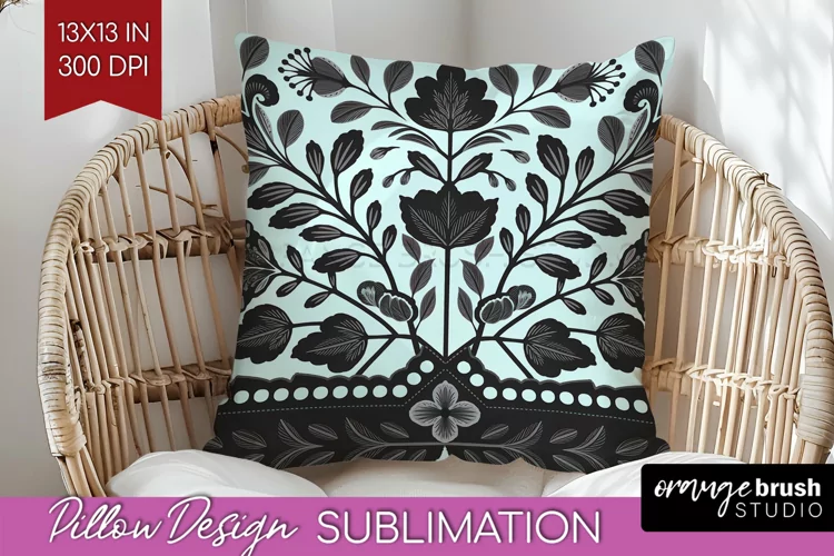 Folk Flowers Pillow Sublimation - Floral Folk Pillow Cover