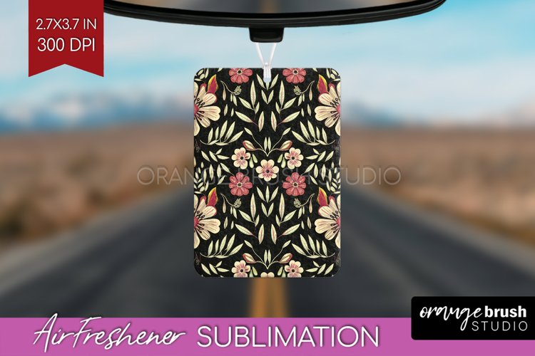 Folk Flowers Air Freshener PNG - Floral Folk PNG Sublimation