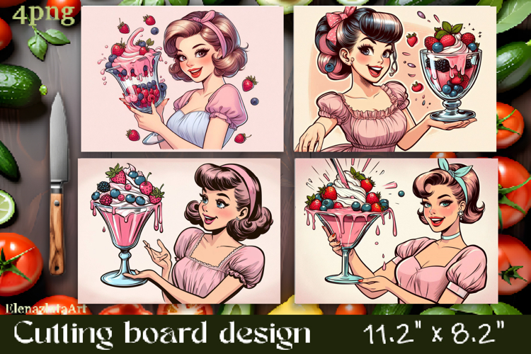Vintage Pin Up Cutting Board | Retro Housewife