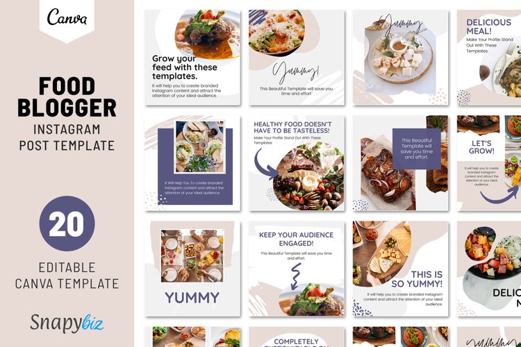 Editable Food Template | Editable Instagram Post Template