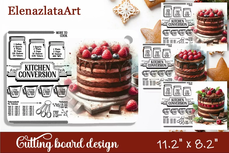 Watercolor Sweet Cake Design|Cutting Board Sublimation