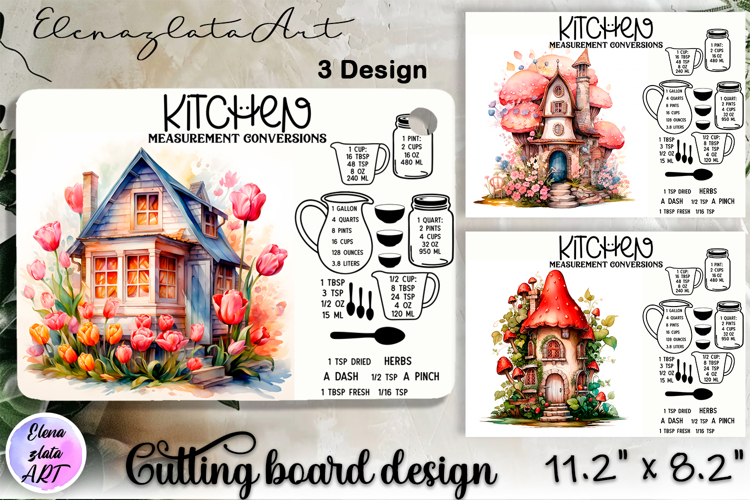 Fairy mushroom house Cutting Board, Summer sublimation