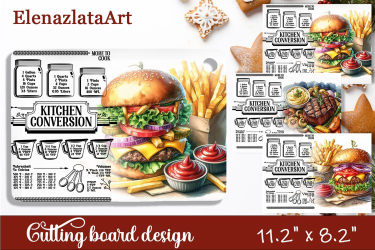 Watercolor food Design|Cutting Board Sublimation