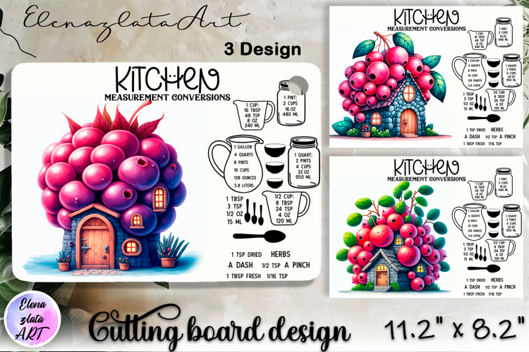 Fairy mushroom house Cutting Board, Summer sublimation