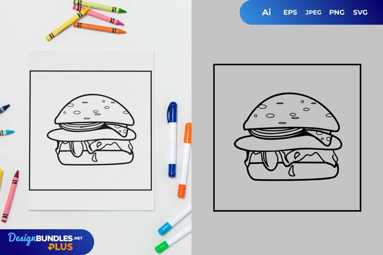 Burger Coloring Page