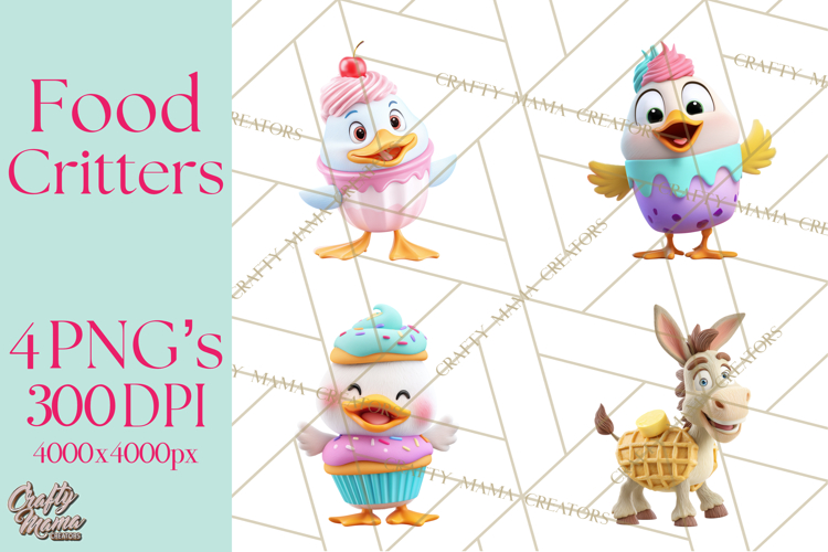 Food Mashup Animals PNG Clipart, Cute Kawaii Animal Clip Art