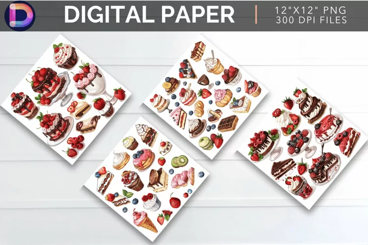 Food Dessert Digital Paper