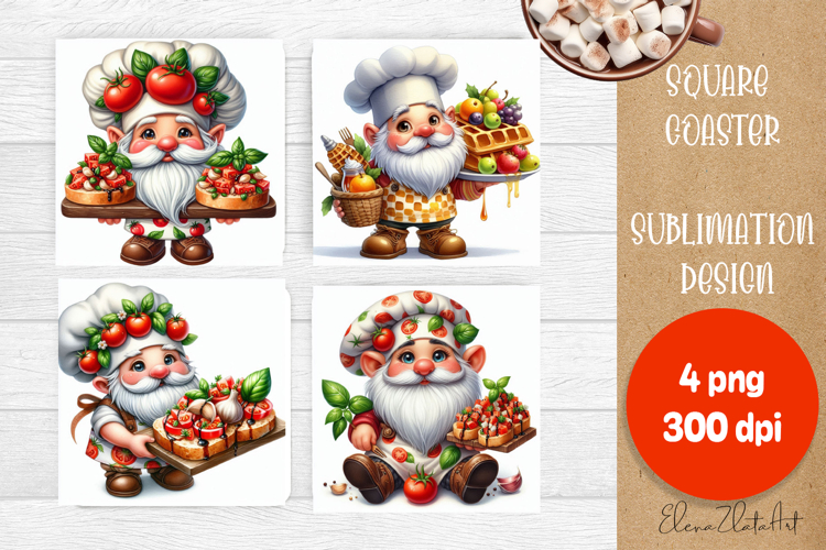 Halloween Sublimation Coaster Design, Halloween Gnome PNG
