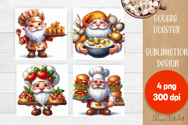 Halloween Sublimation Coaster Design, Halloween Gnome PNG