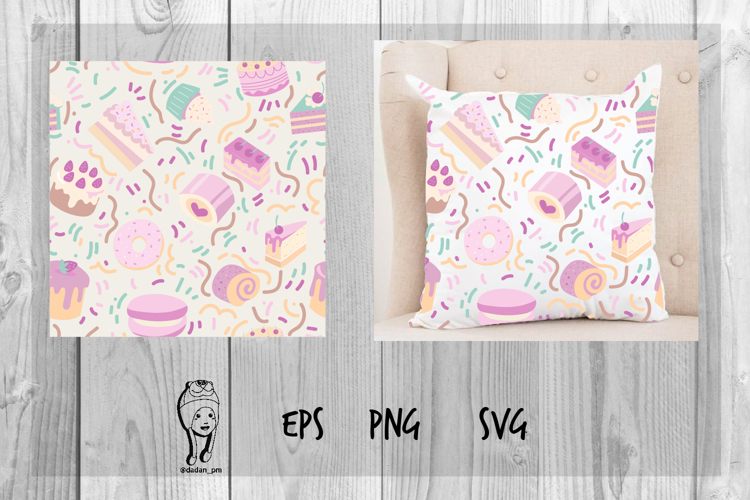 Cakes and cookies surface pattern design