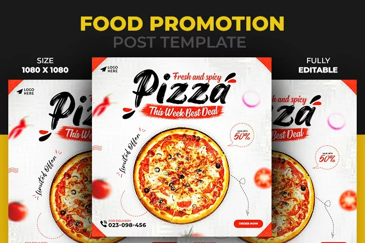 Food Social Media Promotion and Instagram Pizza Food Post
