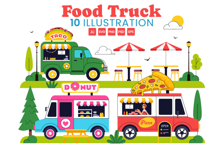 10 Food Truck Illustration
