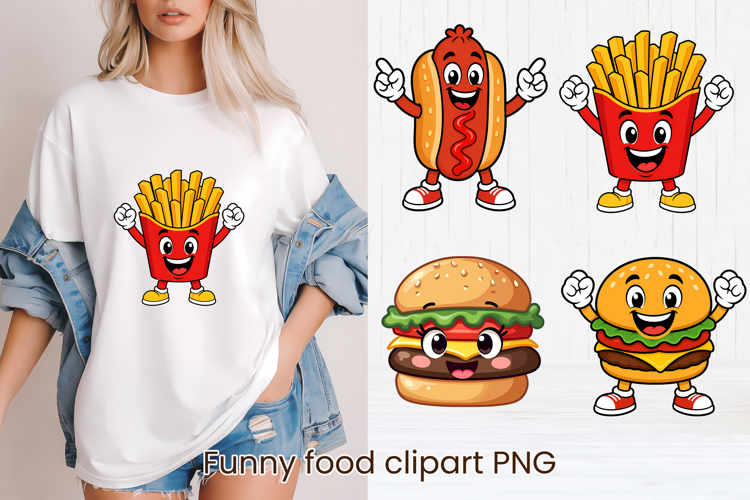 Funny food and fruit character clipart | Cute Kawaii Food