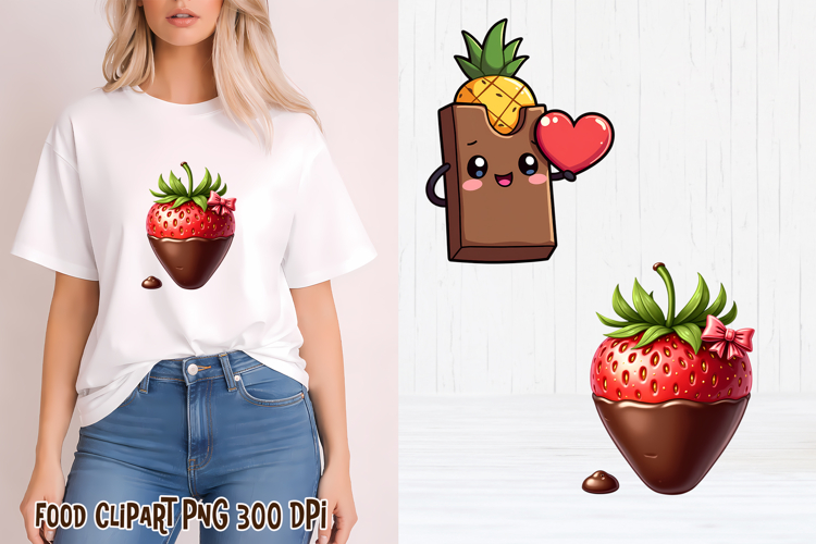 Funny chocolate sublimation | Chocolate strawberry clipart