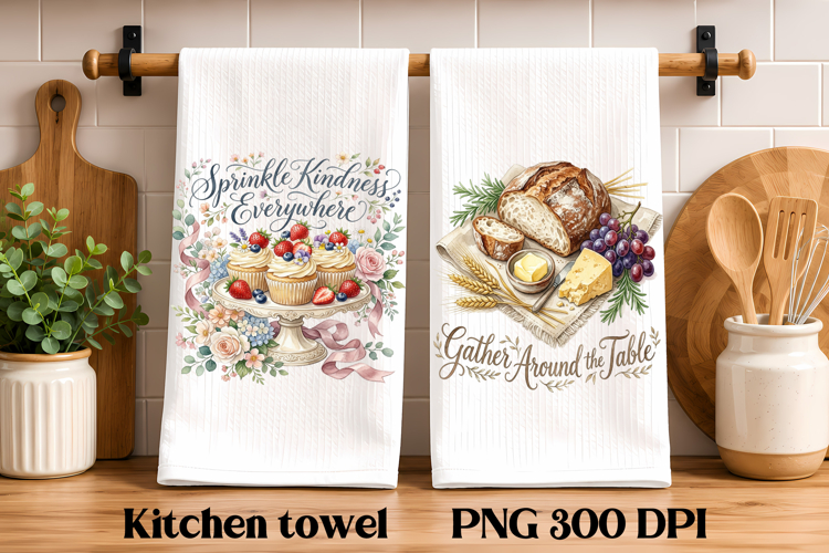 Vintage Bakery Kitchen Towels PNG