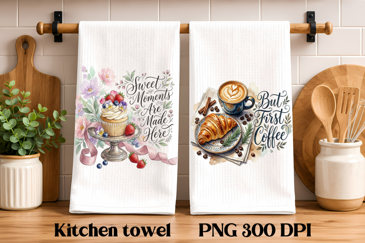Cozy Kitchen Towels PNG with Bakery