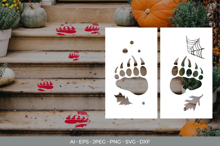 Animal Footprint Papercut SVG example image 1