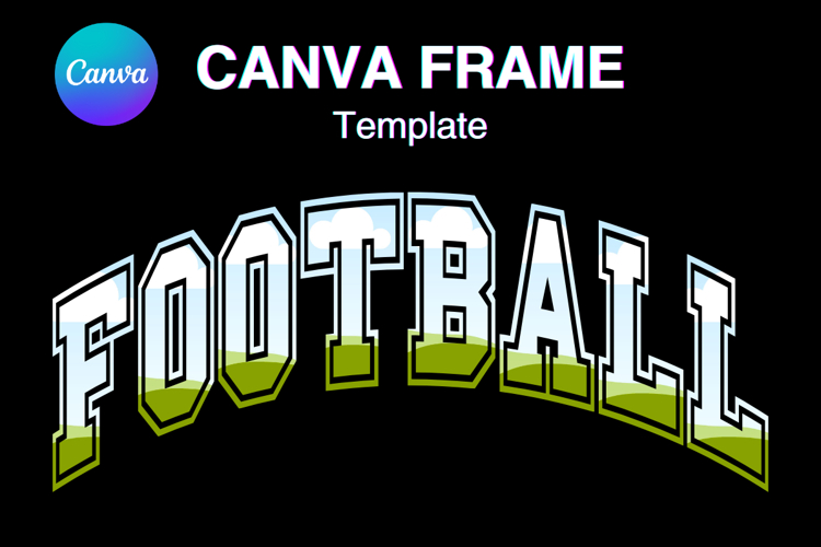 Football Canva Frame Varsity Sport Team Add Photo Shirt