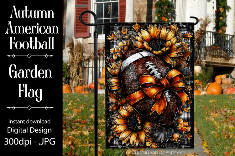 Football Garden Flag, Autumn Season Football Garden Flag,d10