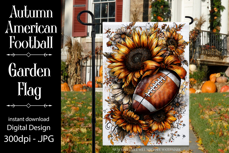 Football Garden Flag, Autumn Season Football Garden Flag,d12