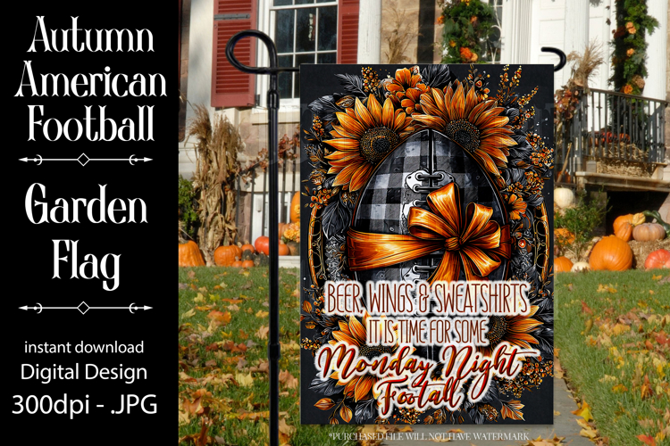 Football Garden Flag, Autumn Season Football Garden Flag,d8