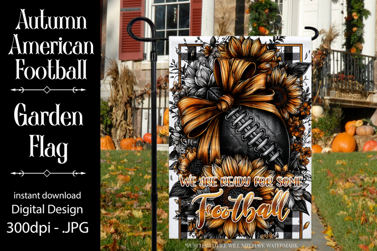 Football Garden Flag, Autumn Season Football Garden Flag,d9