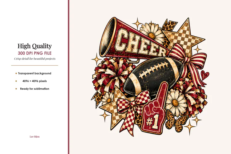 Football Cheer Sublimation PNG