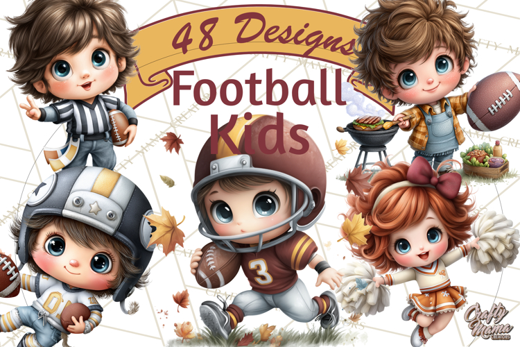 Football Kids Clipart PNG Fall Tailgate Game Day Clip Art