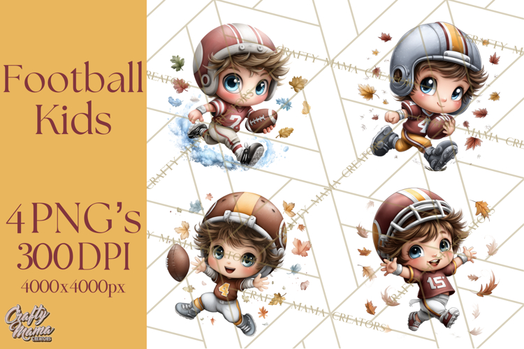 Football Kids Clipart PNG Fall Tailgate Game Day Clip Art