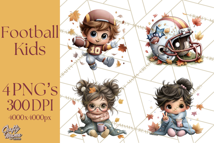 Football Kids Clipart PNG Fall Tailgate Game Day Clip Art