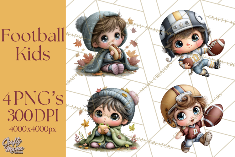 Football Kids Clipart PNG Fall Tailgate Game Day Clip Art