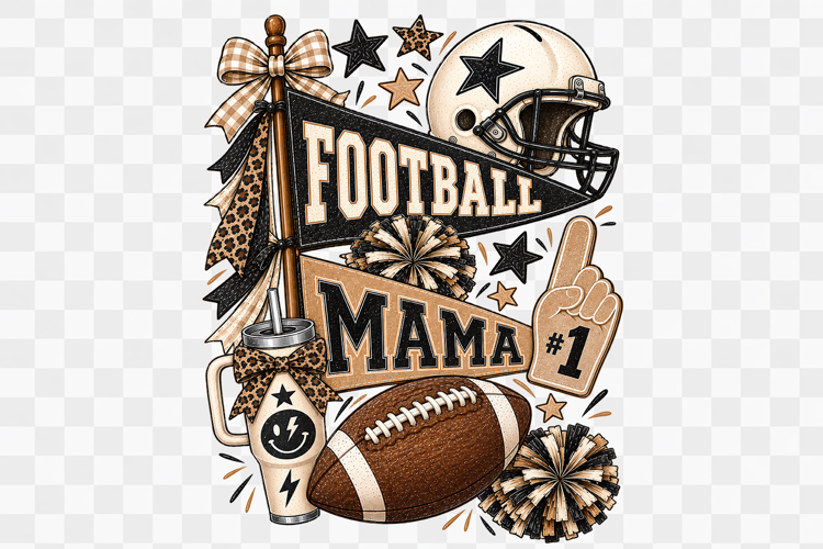 Pennant Flag Football Mama Mom PNG Design