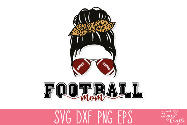 Football Mom Messy Bun SVG