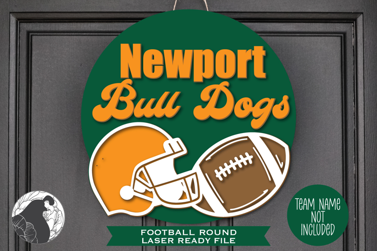Football Sign Laser File, Football Door Hanger, Glowforge
