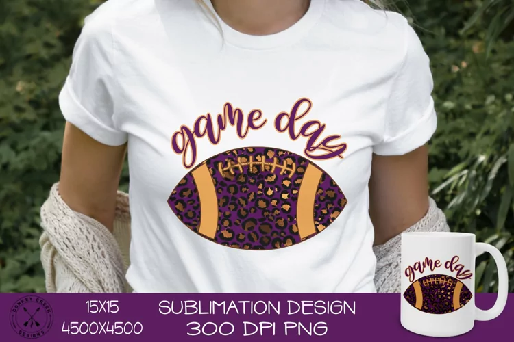 Football Sublimation Design|Game Day |Leopard Print PNG