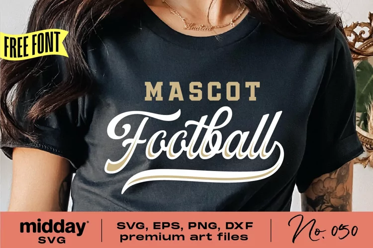 Football Team Template Logo, Vintage Football Design Cricut