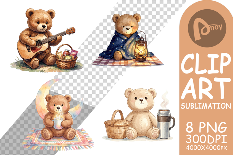 Cozy Night Teddy Bear Picnic Sublimation