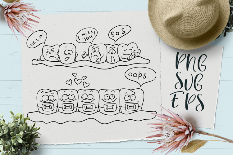 Braces on teeth vector graphics SVG, EPS Png
