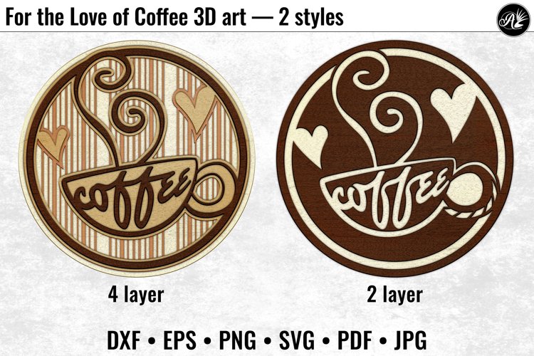 For the Love of Coffee 3D wall art example image 1