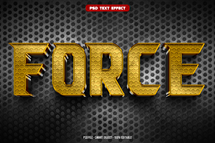 Force 3D editable text effect