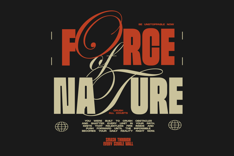 Force of Nature Urban Typography Quotes T-shirt Design