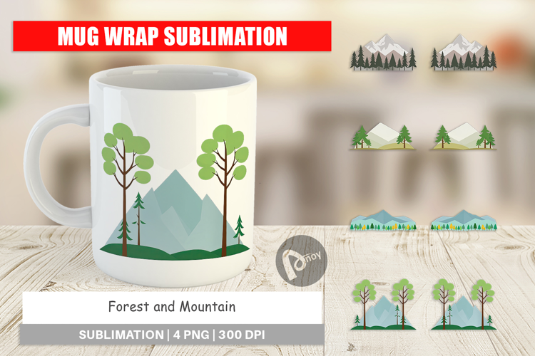 Mug Wrap Forest and Mountain